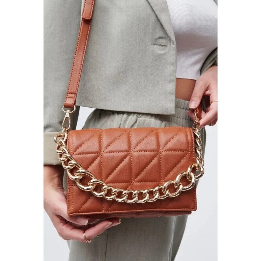 URBAN EXPRESSIONS GEO QUILT CROSSBODY BAG